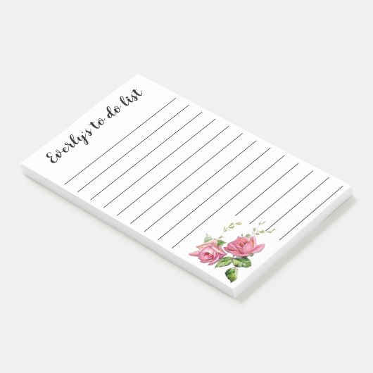 roze roze roze die is aangepast om lijst te doen post-it® notes (Schuin)