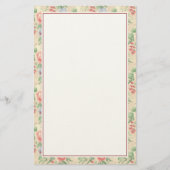 roze roze roze en blauw bloempatroon briefpapier (Voorkant)