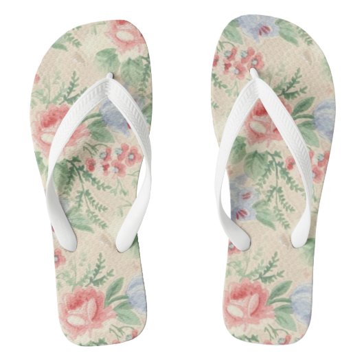 roze roze roze en blauw bloempatroon teenslippers (Voetbed)