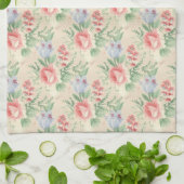  roze roze roze en blauw bloempatroon theedoek (Gevouwen)