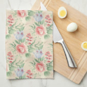  roze roze roze en blauw bloempatroon theedoek (Quarter Fold)