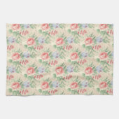  roze roze roze en blauw bloempatroon theedoek (Horizontaal)