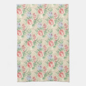  roze roze roze en blauw bloempatroon theedoek (Verticaal)