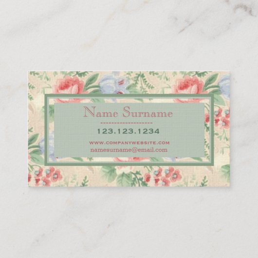  roze roze roze en blauw ventilatorpatroon op maat visitekaartje (Achterkant)