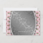  Roze Roze Roze en Grijs Baby shower Kaart (Achterkant)
