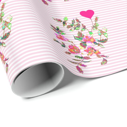  roze roze roze en harten cadeaupapier (Rol Hoek)