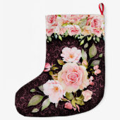 roze roze roze en kant grote kerstsok (Achterkant)