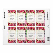Roze roze roze florale romantische trouwwijn fles etiket (Full Sheet)