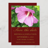  roze roze roze foto van Sharon Save The Date (Voorkant / Achterkant)