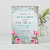 Roze roze roze gekantelde tuin pre-Prom Party Kaart (Staand voorkant)