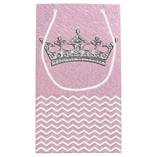 Roze roze roze, gepersonaliseerde prinses Gift Bag Klein Cadeauzakje (Achterkant)