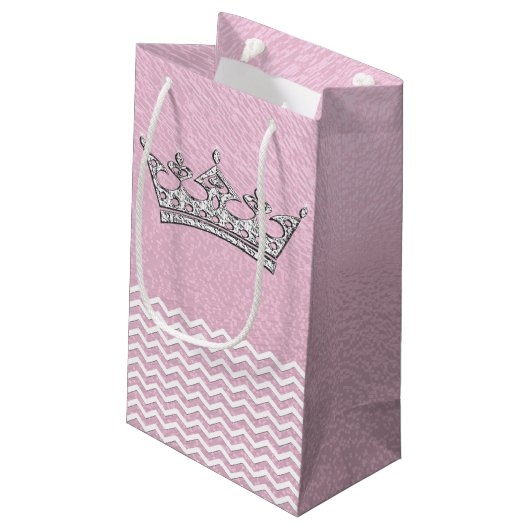 Roze roze roze, gepersonaliseerde prinses Gift Bag Klein Cadeauzakje (Achterkant Gekanteld)