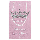 Roze roze roze, gepersonaliseerde prinses Gift Bag Klein Cadeauzakje (Voorkant)