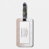 Roze roze roze goud glitter witte marmer Gepersona Bagagelabel (Achterkant verticaal)