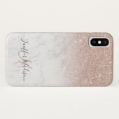 Roze roze roze goud glitter witte marmer Gepersona Case-Mate iPhone Case (Achterkant (horizontaal))
