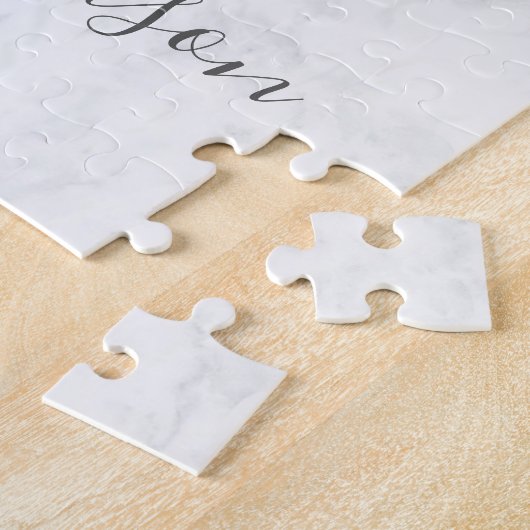 Roze roze roze goud glitter witte marmer Gepersona Legpuzzel (Zijkant)