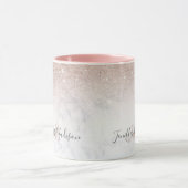 Roze roze roze goud glitter witte marmer Gepersona Mok (Midden)