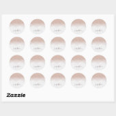 Roze roze roze goud glitter witte marmer Gepersona Ronde Sticker (Vel)
