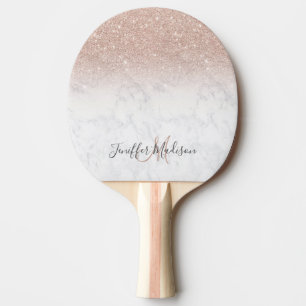 Roze roze roze goud glitter witte marmer Gepersona Tafeltennisbatje