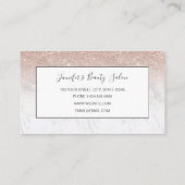 Roze roze roze goud glitter witte marmer Gepersona Visitekaartje (Achterkant)