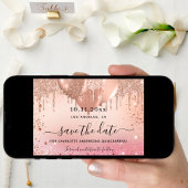 Roze roze roze goudballonnen van Quinceanera Save The Date