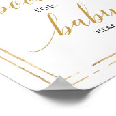 Roze roze roze goudboeken voor baby poster (Hoek)