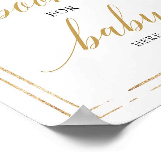 Roze roze roze goudboeken voor baby poster (Hoek)