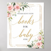 Roze roze roze goudboeken voor baby poster (Voorkant)