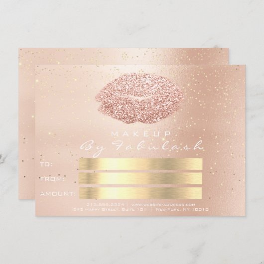 Roze roze roze goudConfetti huidplooi keihard Kaar (Voorkant / Achterkant)