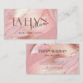 roze roze roze gouden borstelstrokken visitekaartj visitekaartje (Voorkant / Achterkant)