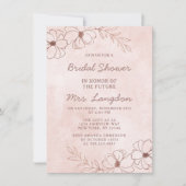 Roze Roze & Roze Gouden Folie Bruiloft Bridal Show Kaart (Voorkant)