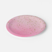Roze Roze Roze & Gouden Glitter Bruidsfeest Borrel Papieren Bordje (Gekanteld)
