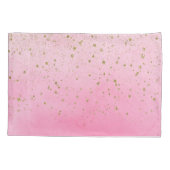 Roze Roze Roze & Gouden Glitter Glam Glitterende C Kussensloop (Achterkant)