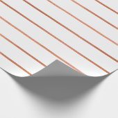 Roze roze roze gouden witte strepen cadeaupapier (Hoek)
