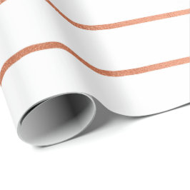 Roze roze roze gouden witte strepen cadeaupapier