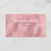 Roze roze roze goudglitter druppelt haar en make-u visitekaartje (Achterkant)