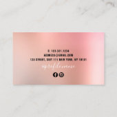 Roze roze roze goudglitter druppelt haarstylist visitekaartje (Achterkant)