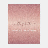 Roze roze roze goudglitter sparkle glazuur Mam mon Fleece Deken (Voorkant)