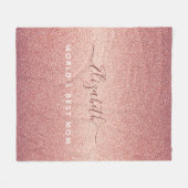 Roze roze roze goudglitter sparkle glazuur Mam mon Fleece Deken (Voorkant (Horizontaal))