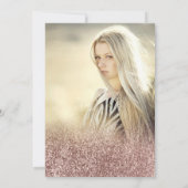 Roze roze roze goudglittertypografie Sweet 16 foto Kaart (Achterkant)