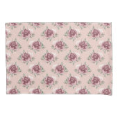 Roze roze roze goudgroene bohemen bloemen kussensloop (Voorkant-Links)