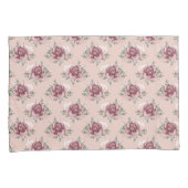 Roze roze roze goudgroene bohemen bloemen kussensloop (Voorkant-Rechts)