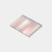 Roze roze roze goudnaam Post-it® notes (Schuin)