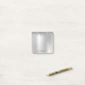 Roze roze roze goudnaam Post-it® notes (Op bureau)