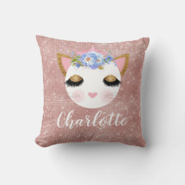 Roze roze roze goudprinses gepersonaliseerd kussen