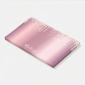 Roze roze roze gouname script glamoureus post-it® notes (Schuin)