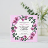 Roze Roze Roze Grote Bridale Shower Uitnodiging (Staand voorkant)