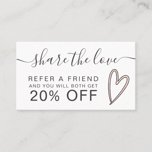 Roze, roze, roze hartelettertje delen de liefde aanbevelingskaartje (Voorkant)