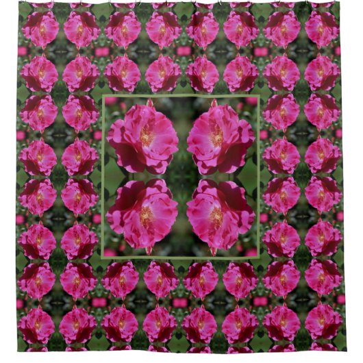 Roze roze roze in het Abstracte patroon Douchegordijn (Voorkant)