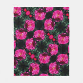 Roze roze roze in het bloem fleece deken (Voorkant)